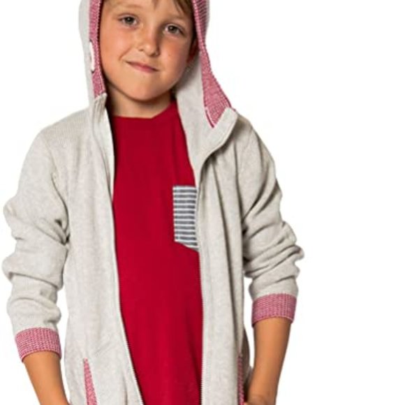 Deux par Deux Hooded Knit Cardigan Rhino-Feroce